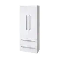 Mereo Bino - Skrinka 65x163x33 cm, 2 dvierka, 2 zásuvky, lesklá biela CN669