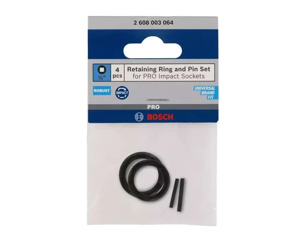 Bosch Příslušenství - Sada pojistného kroužku a kolíku pro nástrčnou hlavici, 4 ks 2608003064