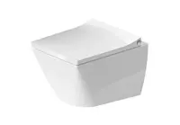 Duravit Viu - Závesné WC Compact, Rimless, DuraFix, s WonderGliss, alpská biela 25730900001