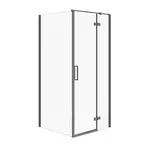 Cersanit Jota - Sprchový kút 90x90 cm, pravý, čierna/číre sklo S160-004