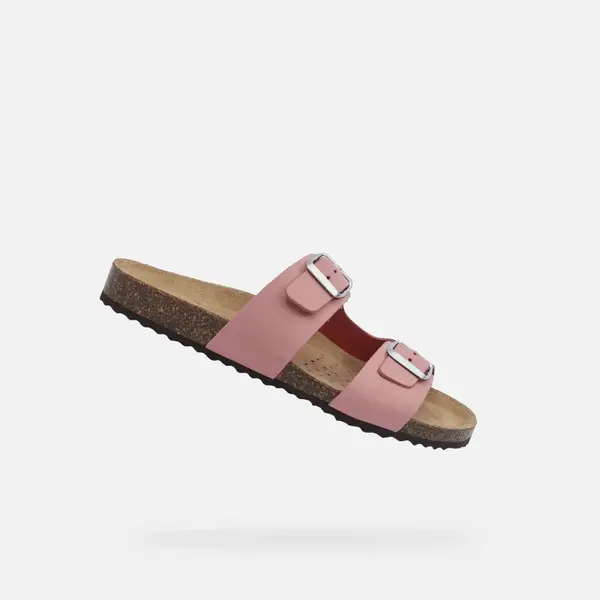 Růžové dámské pantofle Geox Brionia - Dámské