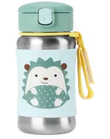 SKIP HOP Spark Style Láhev s brčkem na vodu nerez Ježek 12m+ 350 ml