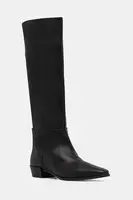 Kožené kozačky Copenhagen dámské, černá barva, na plochém podpatku, CPH295 leather