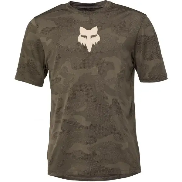 Fox RANGER TRU DRI SS Pánsky cyklistický dres, khaki, veľkosť