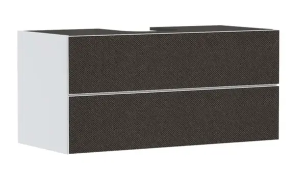 Hansgrohe Xevolos E - Umývadlová skrinka, 118x56x55 cm, 2 zásuvky, matná biela/textilná tmavá sivá 54193660