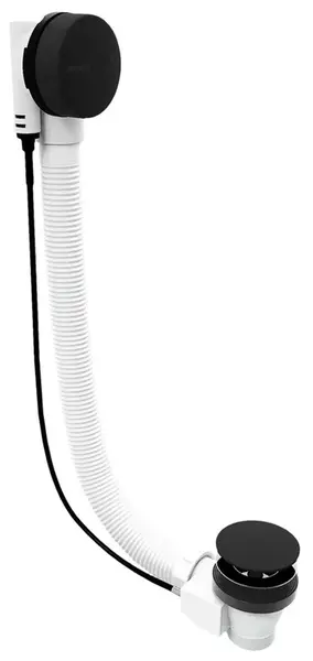 Polysan - Vaňová odtoková a prepadová súprava, dĺžka 80 cm, matná čierna 71852.21