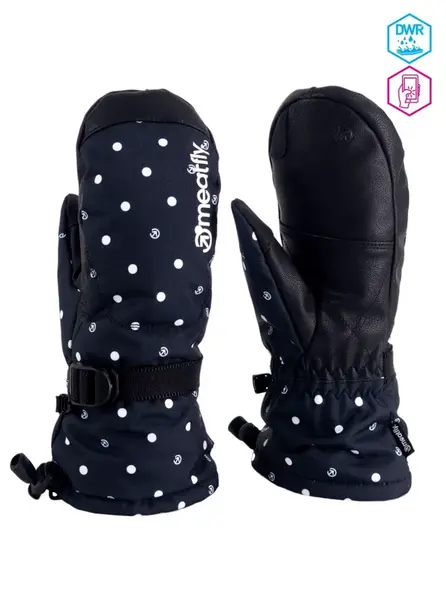 Dámské rukavice meatfly manson černá/puntíky l