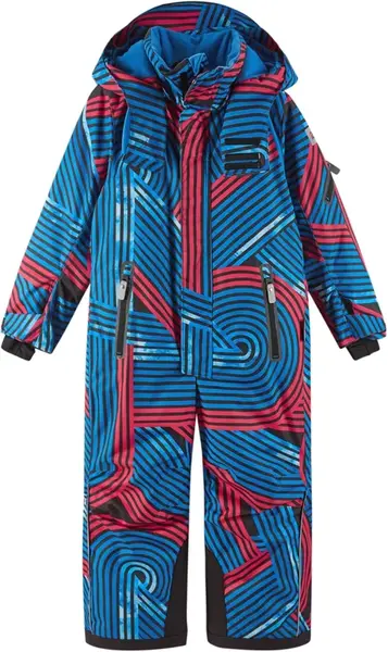 Dětská membránová zimní kombinéza reima reach modrá/červená 122