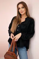 Kesi Włoski Bavlněná košilová halenka se srdíčky černý