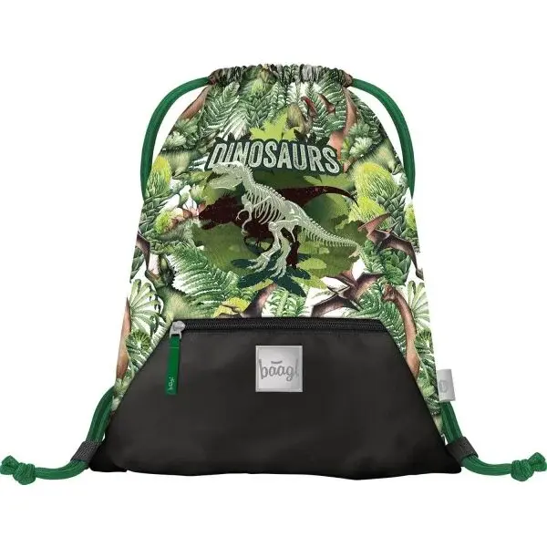 BAAGL DINOSAURUS Sáček na přezůvky, zelená, velikost