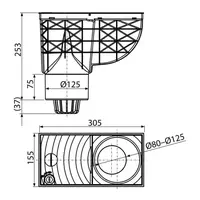 Lapač střešních splavenin přímý DN Ø 125 mm, šedá, ENPRO