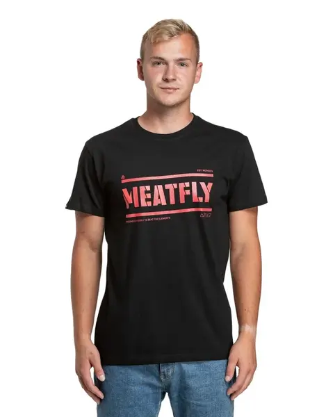 Meatfly pánské tričko Rele Black | Černá | Velikost L | 100% bavlna