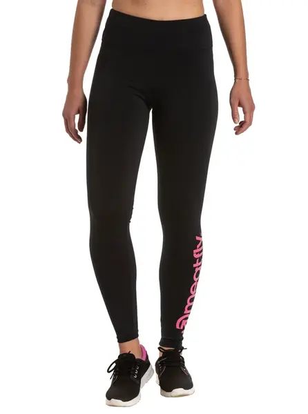 Meatfly dámské legíny Arabel Pink Logo | Černá | Velikost XS