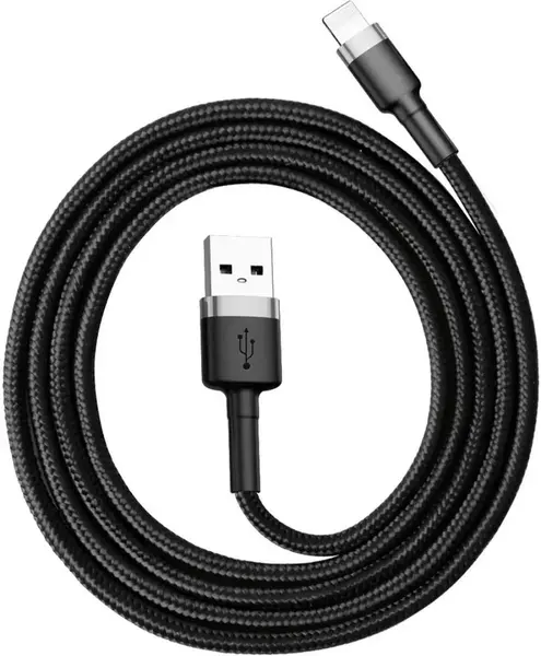 JP nylonový kabel USB na Lightning, 1 metr, černý