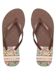 Roxy dámské žabky Viva Printed Brown | Hnědá | Velikost 8,5 US