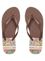 Roxy dámské žabky Viva Printed Brown | Hnědá | Velikost 8,5 US