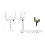 Patka kotevní do betonu stavitelná, 70 x 150 x 65 x 105, 200 mm, STALCO