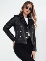 Dámská koženová bunda TRUCCO Barva černá DSTREET