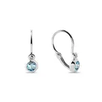 Detské náušnice z bieleho zlata s topásom KLENOTA