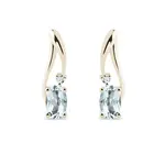 Náušnice zo žltého zlata s akvamarínmi a diamantmi KLENOTA