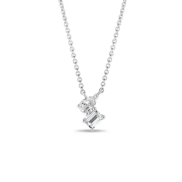 Diamantový náhrdelník cluster z bieleho 14k zlata KLENOTA