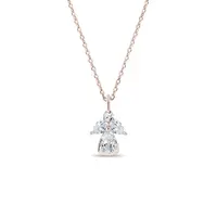 Náhrdelník s diamantovým anjelikom z ružového zlata KLENOTA