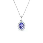 Prívesok z bieleho zlata s tanzanitom a diamantmi KLENOTA