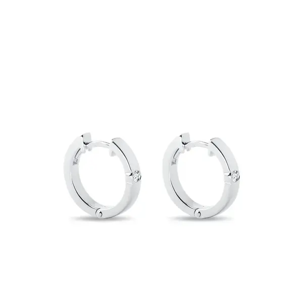 Diamantové náušnice kruhy v bílém zlatě KLENOTA