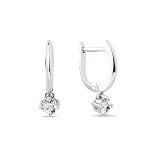 Náušnice z bílého zlata s diamantem KLENOTA
