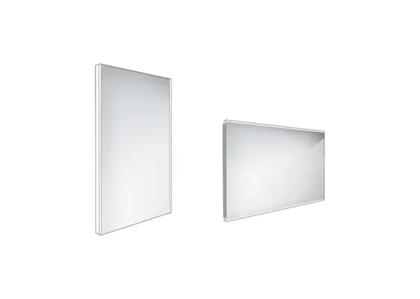 Nimco Zrcadla - Koupelnové podsvícené LED zrcadlo 40x60 cm, hranaté, aluminium ZP 9000