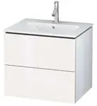 Duravit L-Cube - Umyvadlová skříňka 55x62x48 cm, 2 zásuvky, lesklá bílá LC624002222