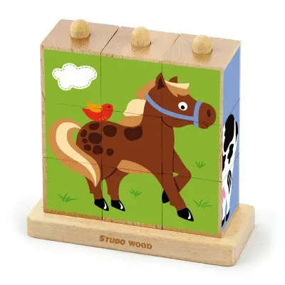 Kostky - zvířatka z farmy 9 ks