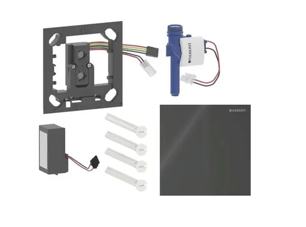 Geberit - Elektronické ovládání splachování pisoárů typ 40, síťové napájení, Bluetooth, sklo/černá 116.227.SJ.1