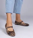 Gemre Leopard ballerinas with studs and buckle Salos