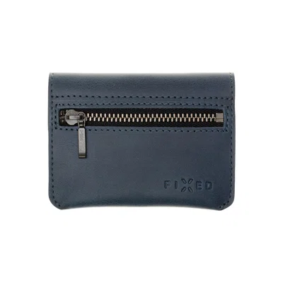 Kožená peněženka FIXED Tripple Wallet z pravé hovězí kůže, modrá