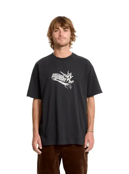 Volcom pánské tričko Kut N Rip Lse Black | Černá | Velikost M | 100% bavlna