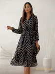Resti Women's Midi Dress with Eleganza Stripes print