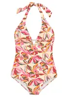 s.Oliver Jednodielne plavky  krémová / tmavooranžová / svetloružová / biela