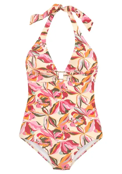 s.Oliver Jednodielne plavky  krémová / tmavooranžová / svetloružová / biela