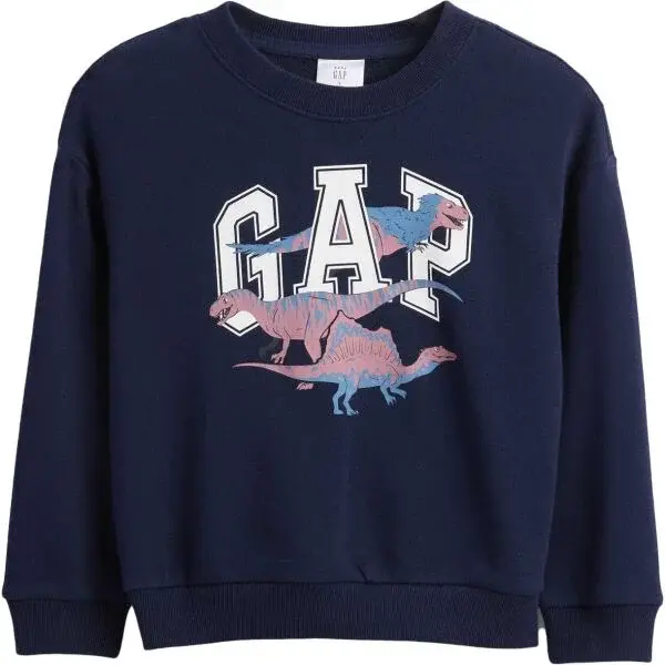 GAP V-FRCH OVERSIZED LOGO CREW Detská mikina, tmavo modrá, veľkosť 5Y