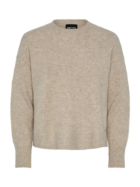 PIECES Sveter  tmavošedá