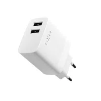 Set síťové nabíječky FIXED s 2xUSB výstupem a USB/Lightning kabelu, 1 metr, MFI, 17W Smart Rapid Charge, bílá
