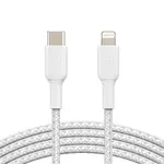 Kabel Belkin USB-C s lightning konektorem, 2m, bílý - odolný