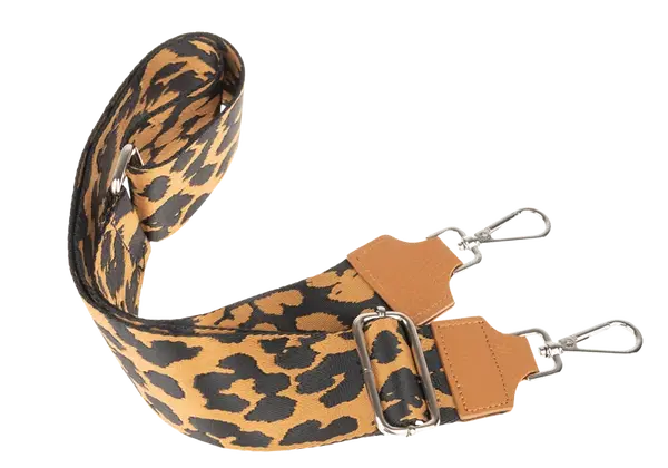 NovaKabelka.sk Látkový prídavný popruh leopardo camel argento