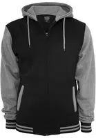 2-colour zip-up sweatshirt BLK/GREY