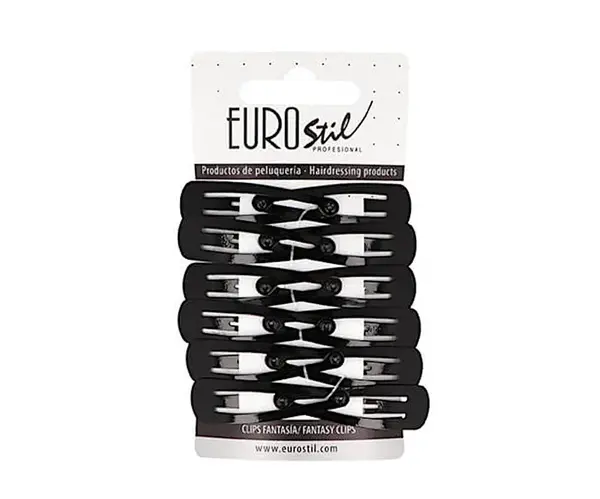 Sponky do vlasov pukačky Eurostil Professional - 5 cm, čierne - 12 ks (07455/50)