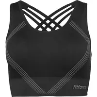Fitforce GEMA Dámska bezšvová fitness podprsenka, čierna, veľkosť