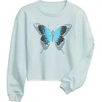 GAP V-XLS FT FLIPPY CREW Dievčenská mikina, svetlomodrá, veľkosť