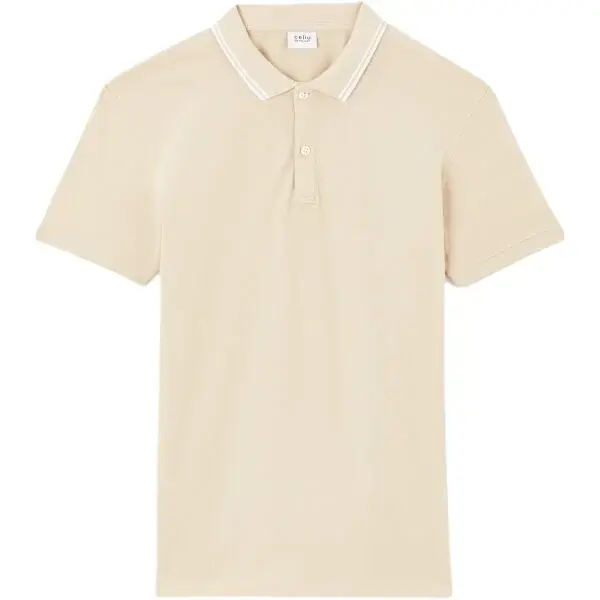 CELIO LEPRIME Pánske polo tričko, béžová, veľkosť