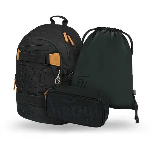 BAAGL 3 SET SKATE DARKNESS Školský set, tmavo sivá, veľkosť